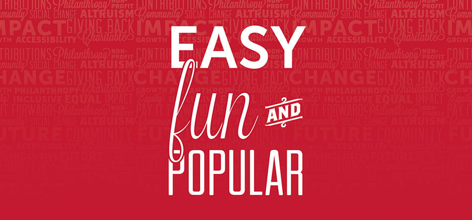 Easy Fun And Popular Over Red Background