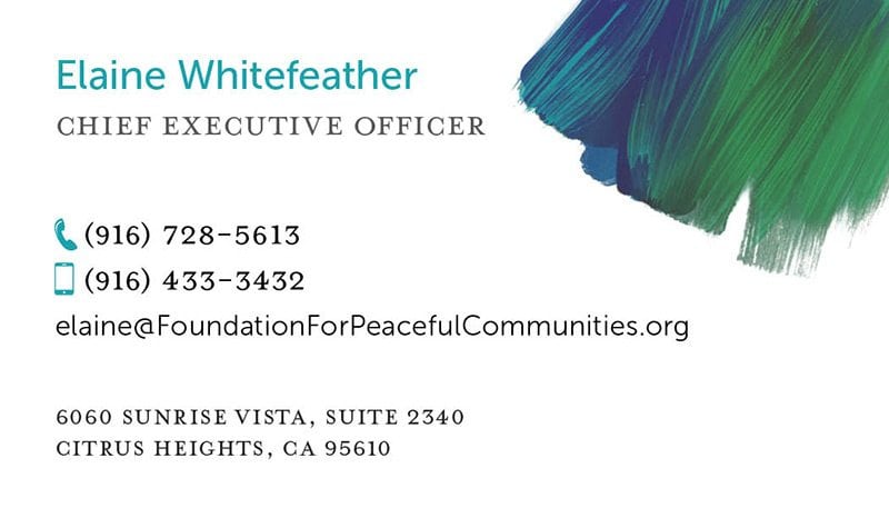 Foundations for Peaceful Communities business card back
