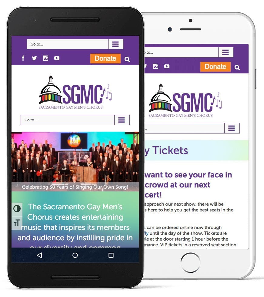 A screenshot of the SGMC website on mobile devices