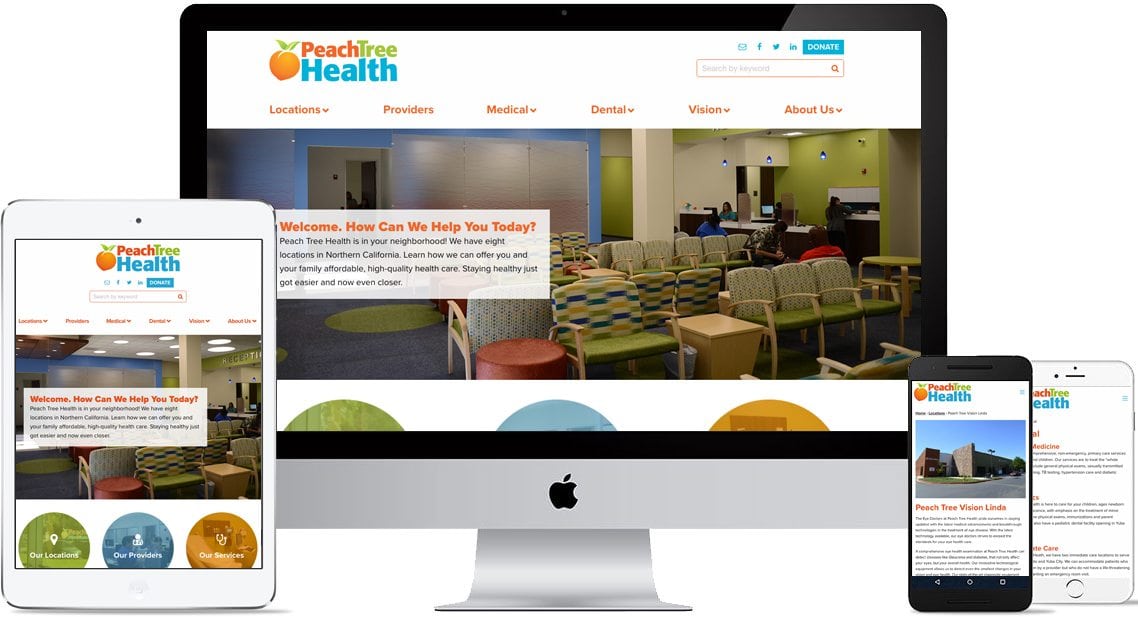 Peach Tree Health Website for mobile and desktop