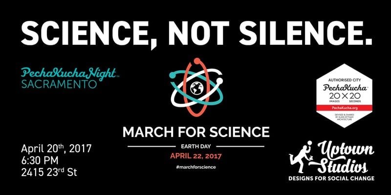 Science, Not Silence graphic for PechaKucha Event
