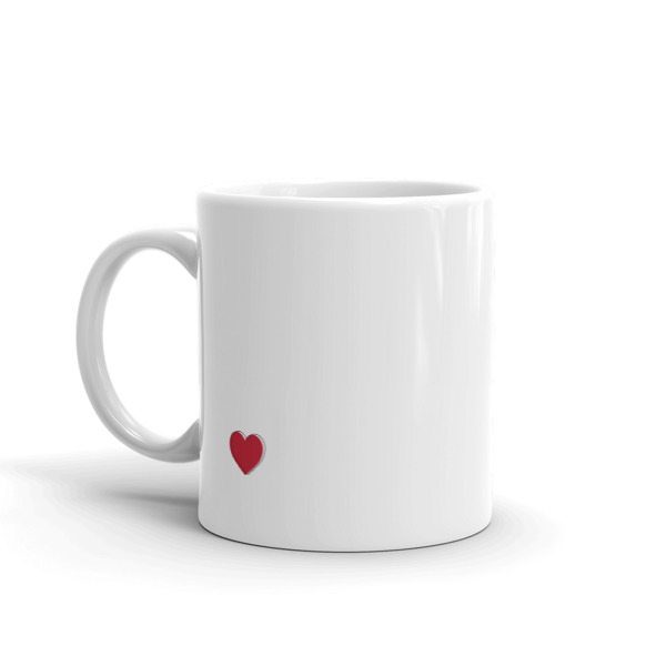 white coffee mug with heart
