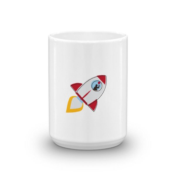 whit mug with rocket
