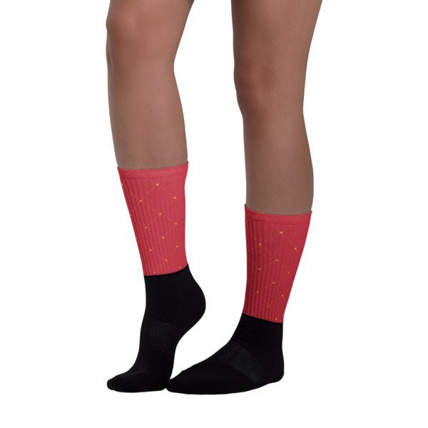 red and black socks