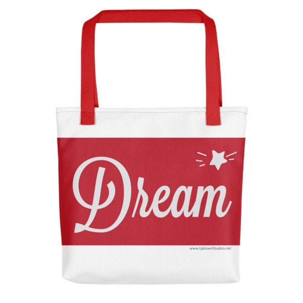 red and white dream bag
