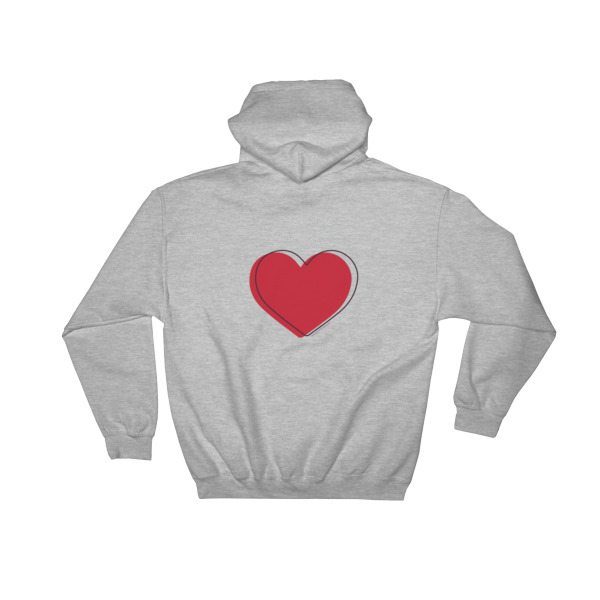 hoodie sweater with red heart back