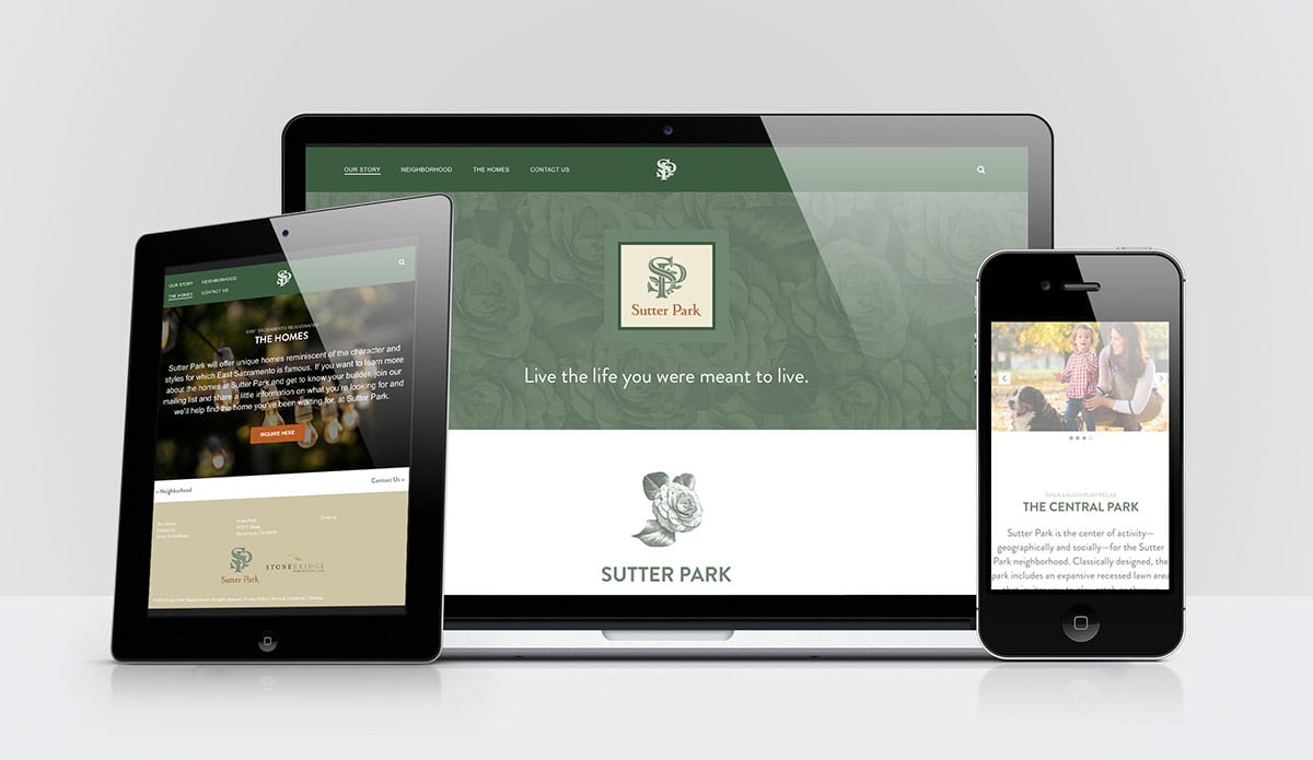 Sutter Park website on desktop and mobile