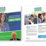 Blue And Green Political Brochure Of Patricia Lock Dawson Running For Riverside Mayor