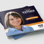 Dark Blue And Orange Closed Brochure Of Democrat Anne Kepner Running For State Assembly 2020