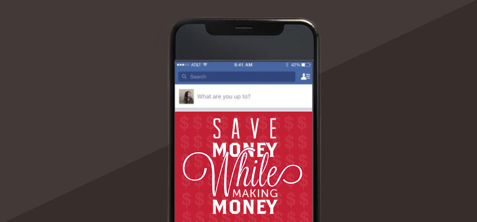 Save Money While Making Money Title Listed On Image Of Mobile Smart Phone With Black And Gray Background