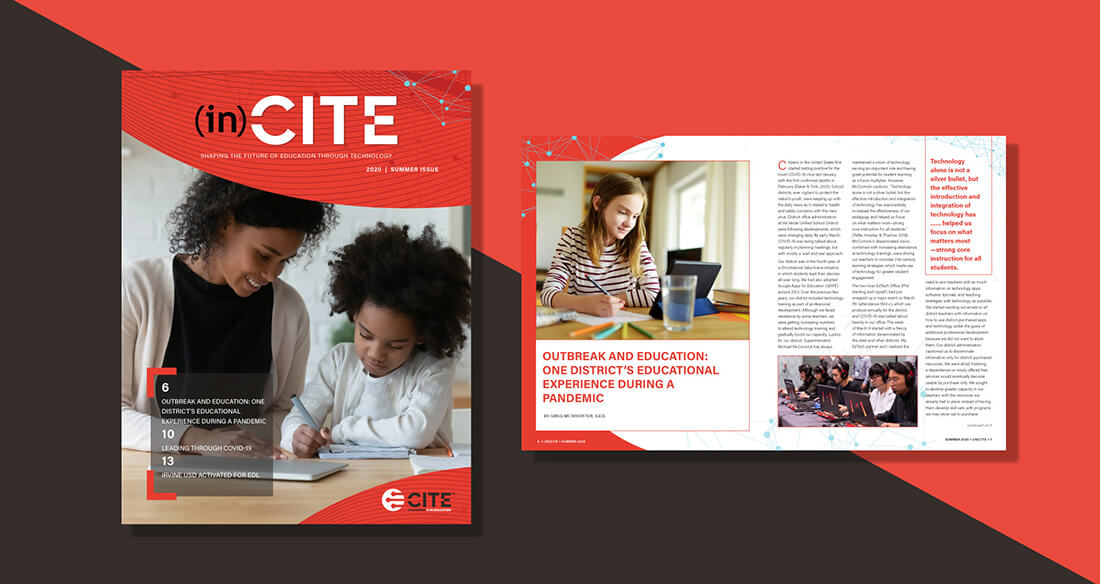 CITE Magazine Rebrand Portfolio Piece With Red And Black Background