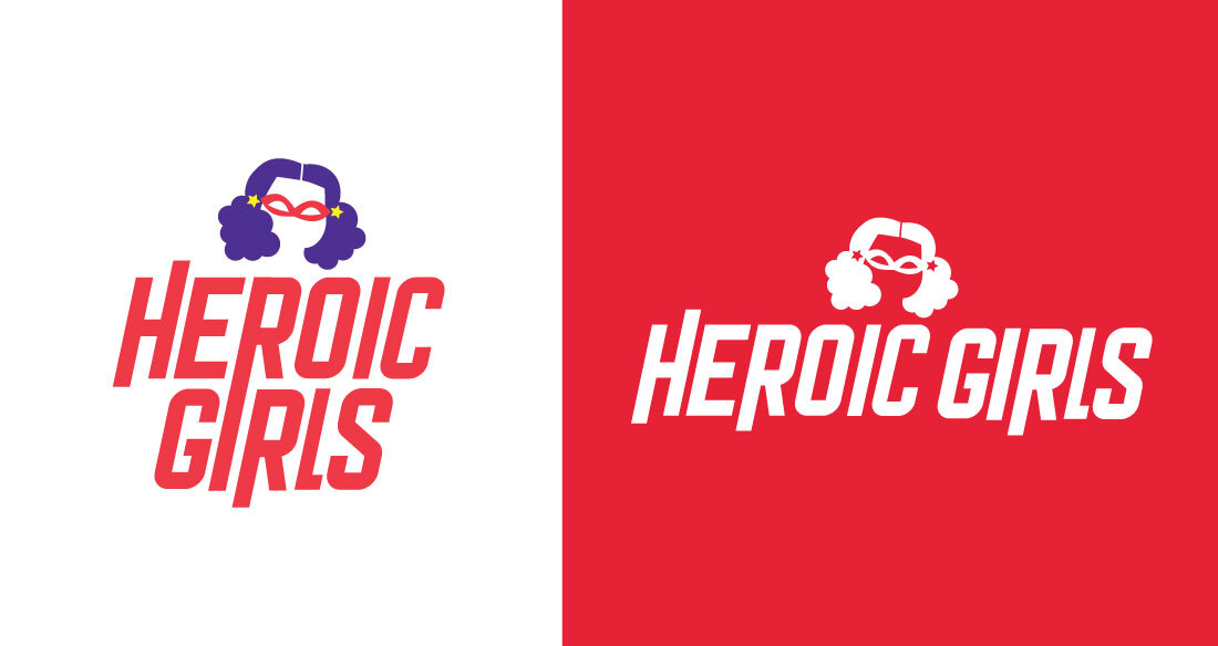 Heroic Girls Logo With Red And White Background