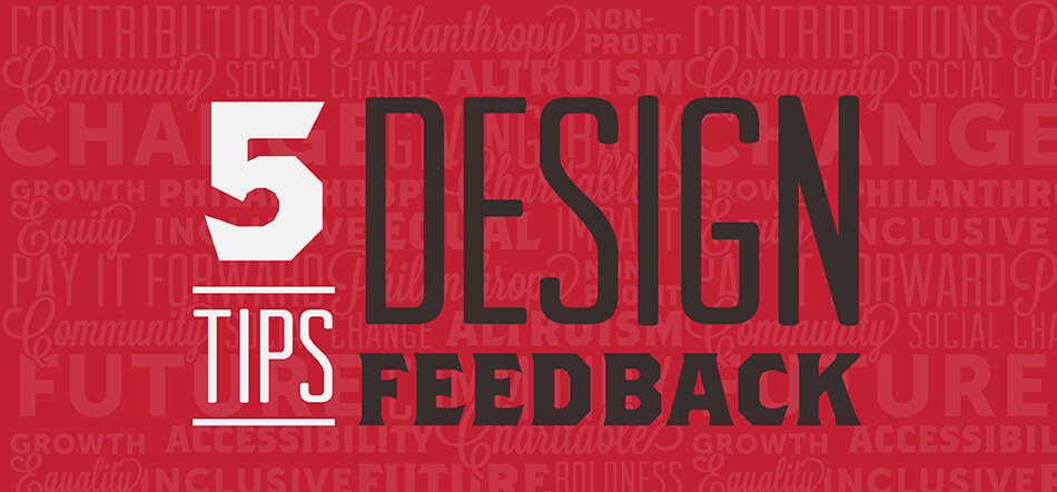 5 Tips For Design Feedback With A Graphic Designer With Red Background