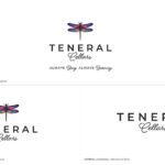 Three Teneral Cellars Variants Of The Dragonfly Logo On White Background