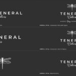 Six Teneral Cellars Black And White Logos Aligned Vertically With Black Background