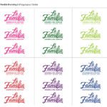 La Familia Logo Refresh In Different Colors With Five On The Top And Five On The Bottom