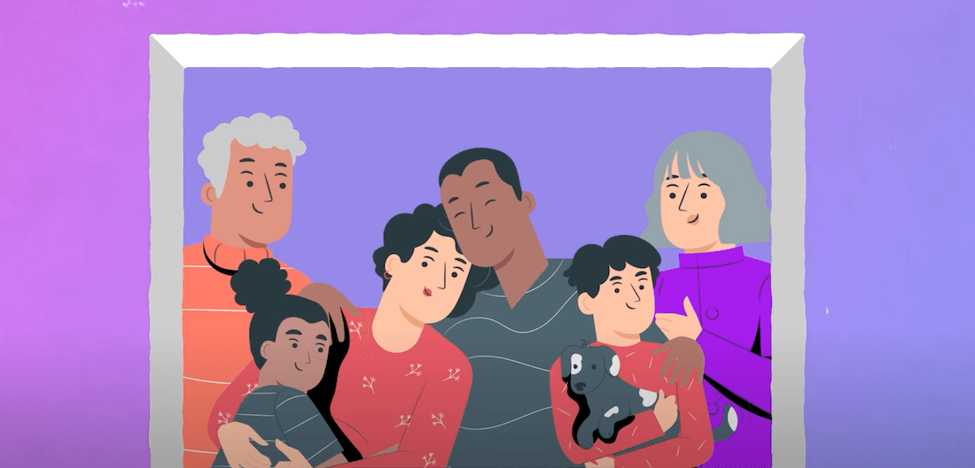 Animation Of Family Hugging