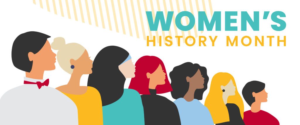 A banner that reads Women's History Month
