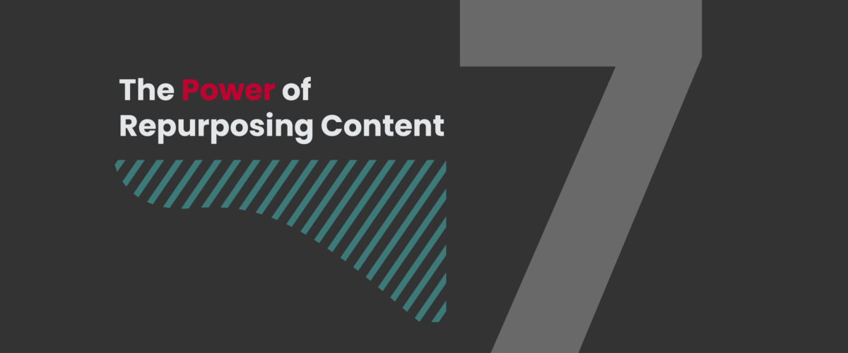 banner graphic that reads 'The power of repurposing content'