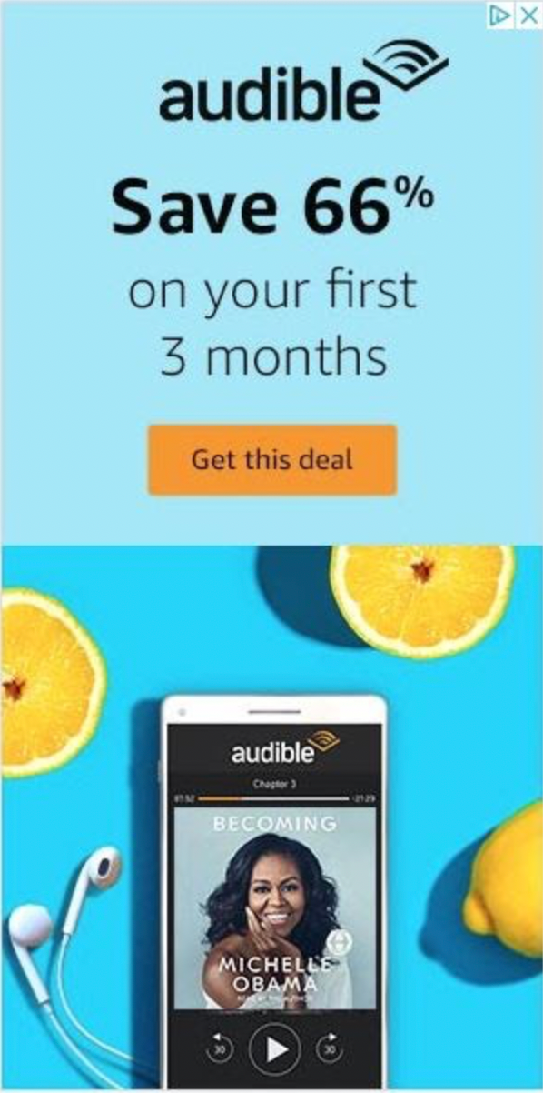 An ad for Audible.com
