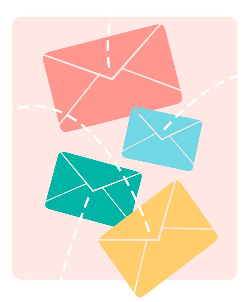Colorful envelope icons