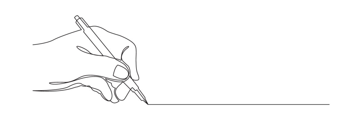 an image of a hand-drawn hand drawing a line with a pen